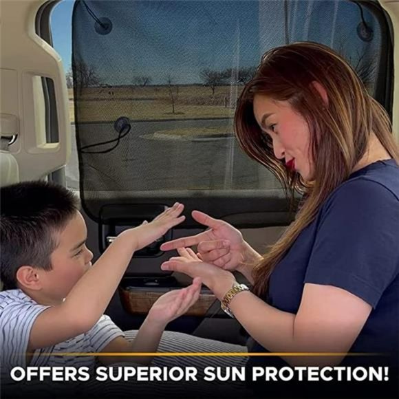 Magnetic Car Side Window Sun Shade (2 Pack) | Rear Window Sunshade - Picture 5 of 6